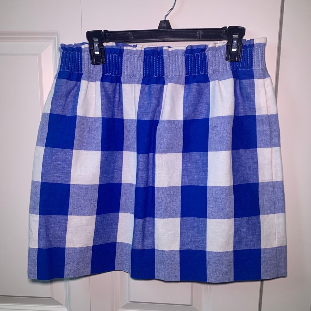J Crew Skirt blue plaid